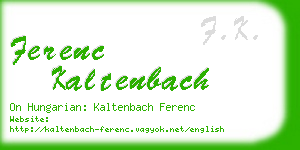 ferenc kaltenbach business card